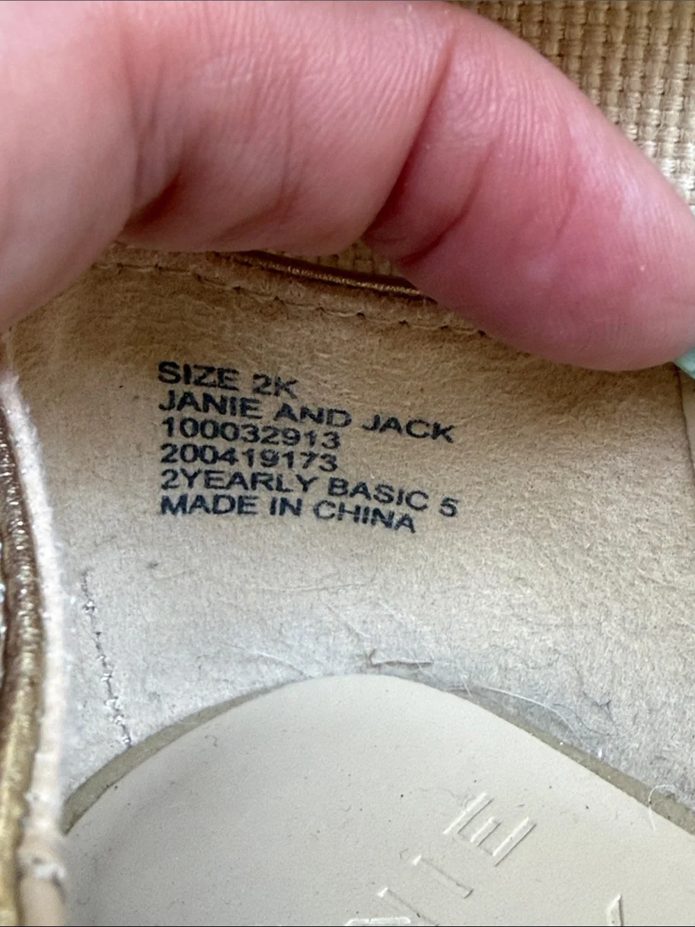 Janie and Jack Metallic Gold Mary Jane Ballet Flats sz 2